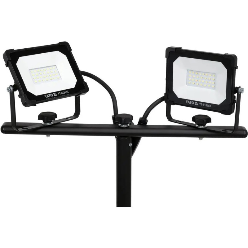 Прожектори з SMD-діодним випромін. YATO: 2 x 20 Вт, 230 В, 2 x 1900 Lm, на штативі h= 0.6-1.22 м [4] YT-818151