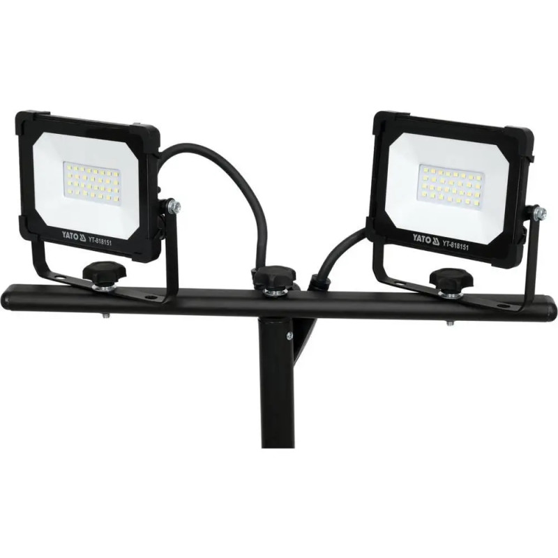Прожектори з SMD-діодним випромін. YATO: 2 x 20 Вт, 230 В, 2 x 1900 Lm, на штативі h= 0.6-1.22 м [4] YT-818151