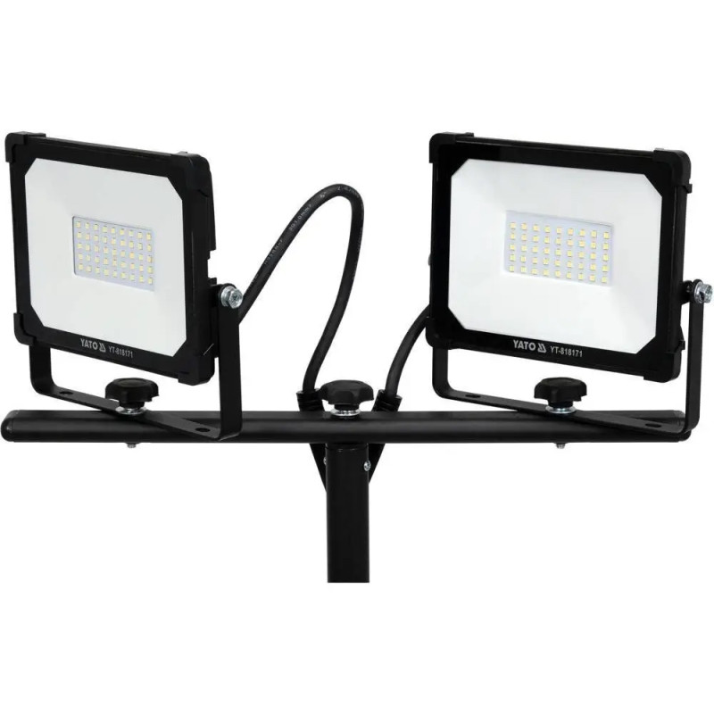 Прожекторы с SMD-диодным излучением. YATO: 2x 30 Вт, 230 В, x2850 Lm, на штативе h=0.6-1.22 м [4/24] YT-818171