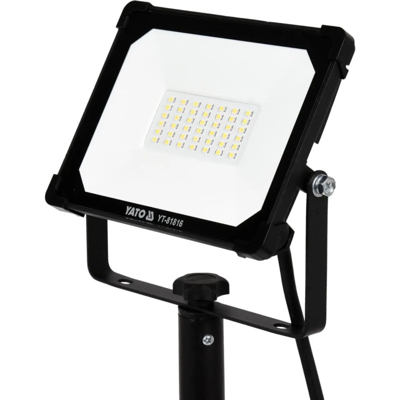 Прожектор з SMD-діодним випромін YATO: 30 Вт, 230 В,2850 Lm, на штативі h=0.6-1.22 м, кабель- 2м [6] YT-818161