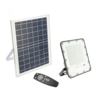 Прожектор светодиодный BRAVOS солнечная панель 100W 1000lm 6400K IP65 пульт GTV LD-BRAVOS100W-64