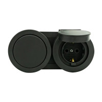 Выключатель 1-клавишный +роз с/с с крышкой xOne IP54 антрацит (406-250000-923)