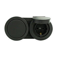 Выключатель 1-клавишный +роз с/с с крышкой xOne IP54 антрацит (406-250000-923)