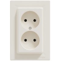 Розетка двойная б/з SCHNEIDER Asfora крем EPH9700123