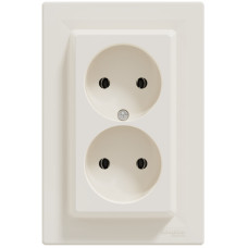 Розетка двойная б/з SCHNEIDER Asfora крем EPH9700123