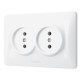 Розетка двомісна б/з VIDEX BINERA біла (VF-BNSK2-W)