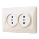 Розетка двомісна б/з VIDEX Binera крем (VF-BNSK2-CR)