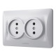 Розетка двомісна б/з VIDEX Binera срібний шовк (VF-BNSK2-SS)