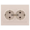 Розетка двухмесная с/з LEZARD Deriy крем 702-0303-127B