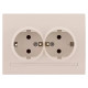 Розетка двухмесная с/з LEZARD Deriy крем 702-0303-127B