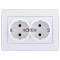 Розетка двойная с/з LEZARD Rain белая 703-0202-127B 