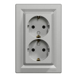 Розетка двойная с/з SCHNEIDER Asfora алюминий EPH9900161