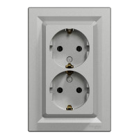 Розетка двойная с/з SCHNEIDER Asfora алюминий EPH9900161