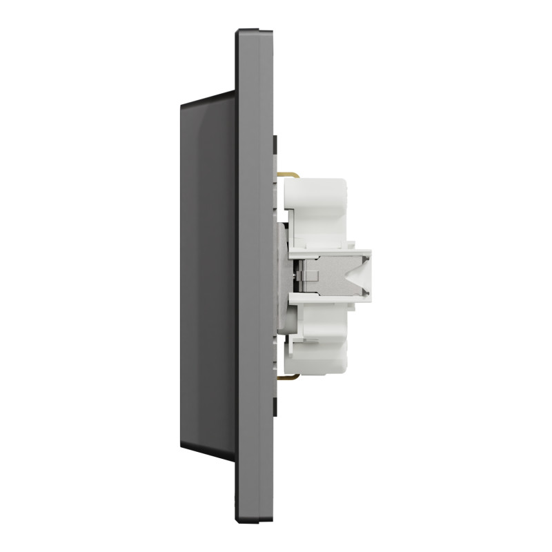 Розетка двойная с/з SCHNEIDER Asfora антрацит