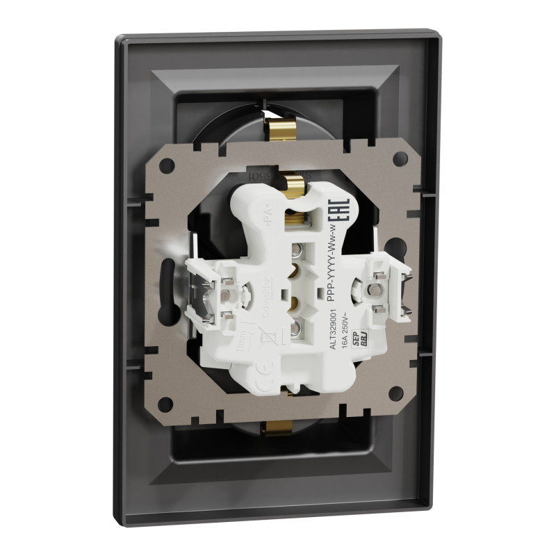 Розетка двойная с/з SCHNEIDER Asfora антрацит