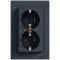 Розетка двойная с/з SCHNEIDER Asfora антрацит