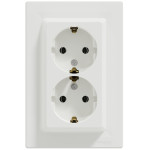 Розетка двойная с/з SCHNEIDER Asfora белая