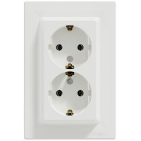 Розетка двойная с/з SCHNEIDER Asfora белая