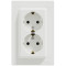 Розетка двойная с/з SCHNEIDER Asfora белая