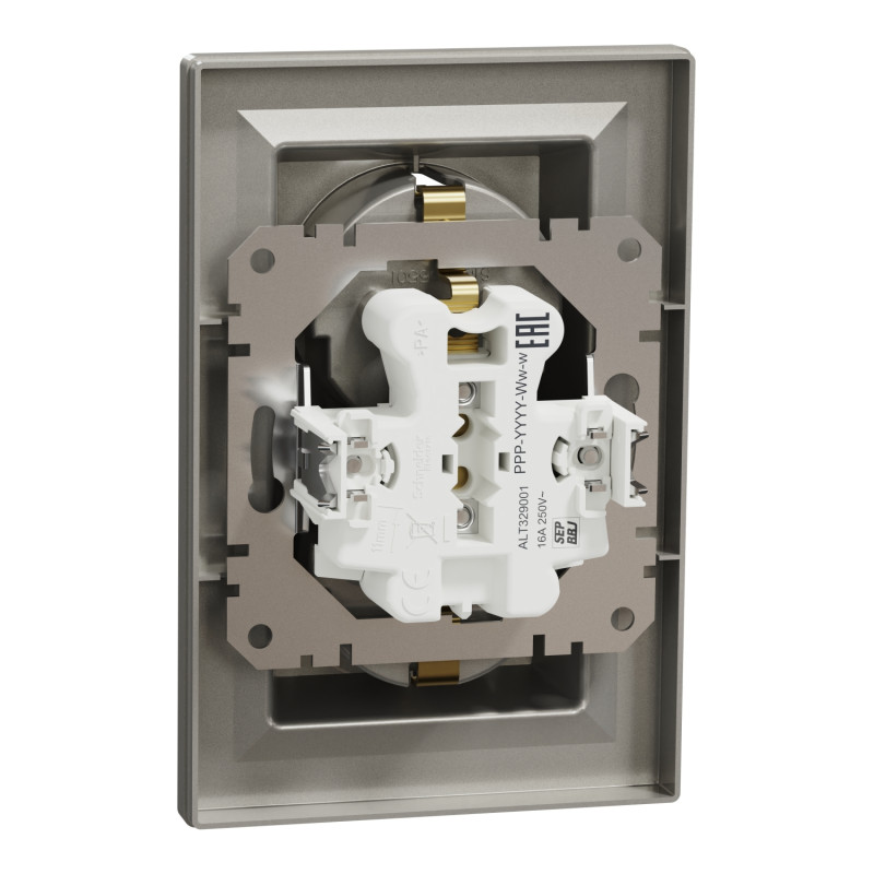 Розетка двойная с/з SCHNEIDER Asfora бронза