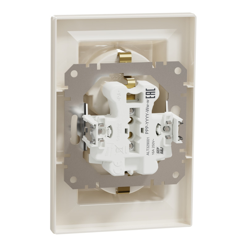 Розетка двойная с/з SCHNEIDER Asfora крем EPH9900123