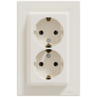 Розетка двойная с/з SCHNEIDER Asfora крем EPH9900123