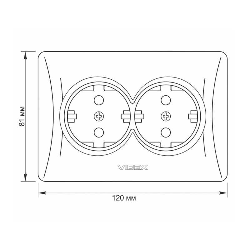 Розетка двойная с/з VIDEX BINERA белая (VF-BNSK2G-W)