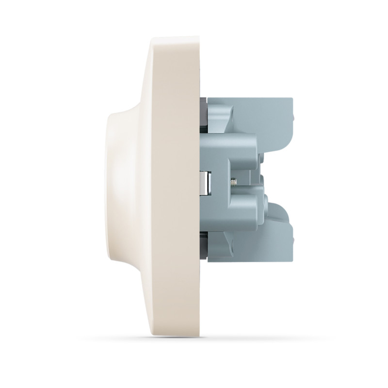 Розетка двухмесная с/з VIDEX Binera крем (VF-BNSK2G-CR)