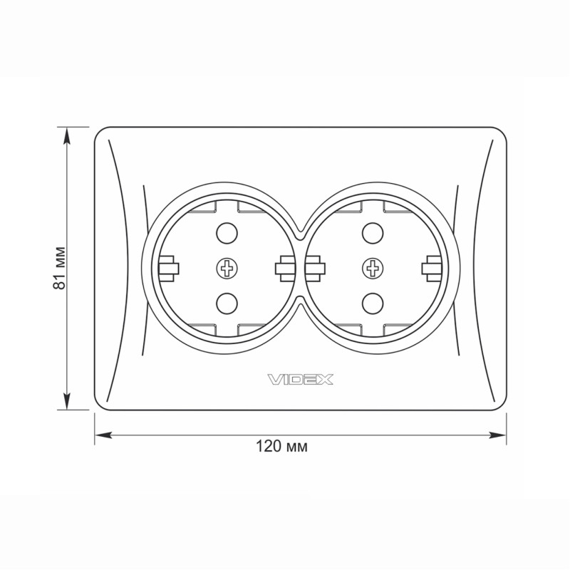 Розетка двухмесная с/з VIDEX Binera серебряный шёлк (VF-BNSK2G-CR)