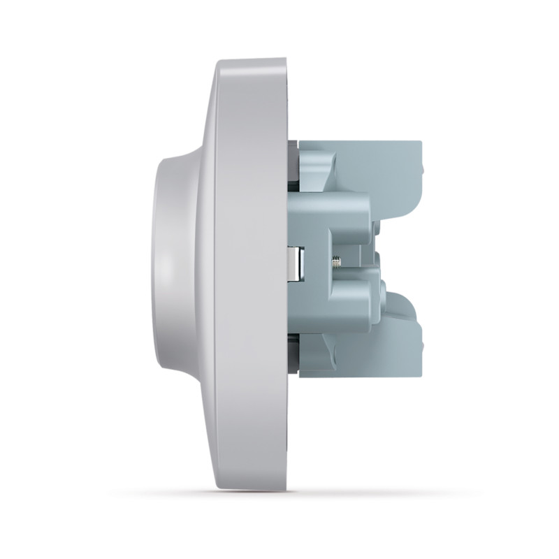 Розетка двухмесная с/з VIDEX Binera серебряный шёлк (VF-BNSK2G-CR)