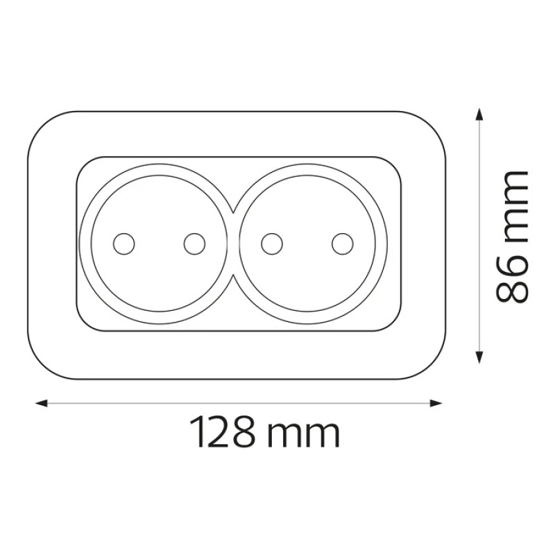 Розетка вбудована 2-а з заземленням 16А 250V срібна ELA (112-007-0008-020) Horoz Electric