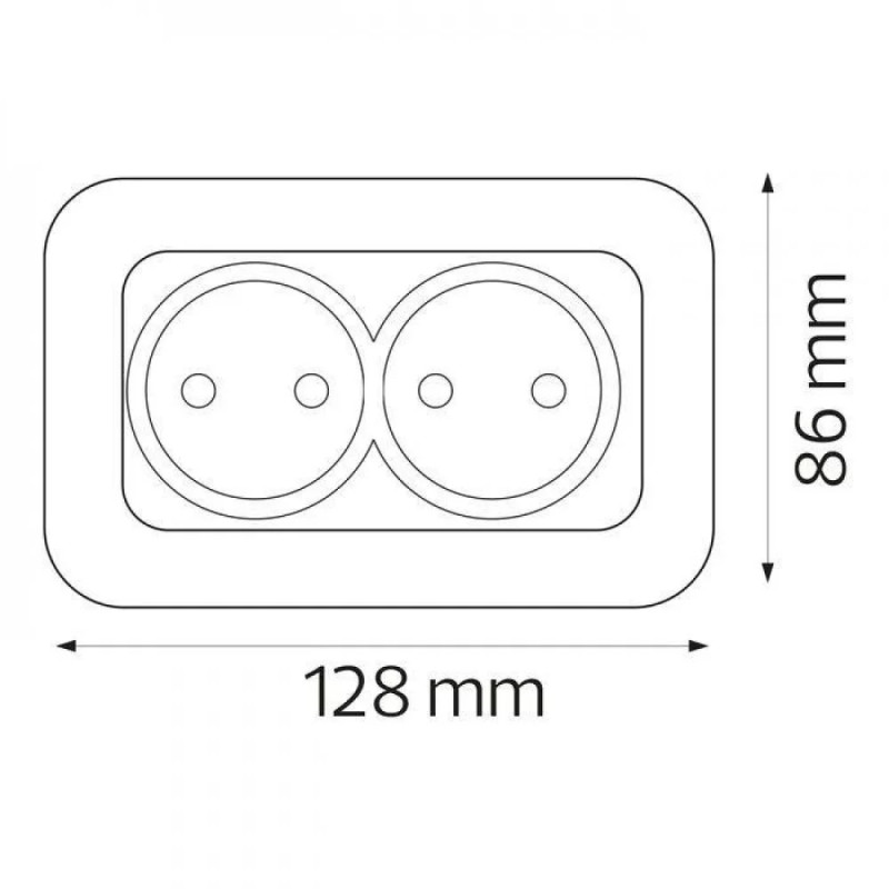 Розетка встроенная 2-я с заземлением 16А 250V золотая ELA (112-007-0008-030) Horoz Electric