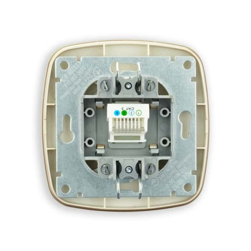 Розетка встроенная ТФ золотая+черная ELA (112-007-0010-040) Horoz Electric