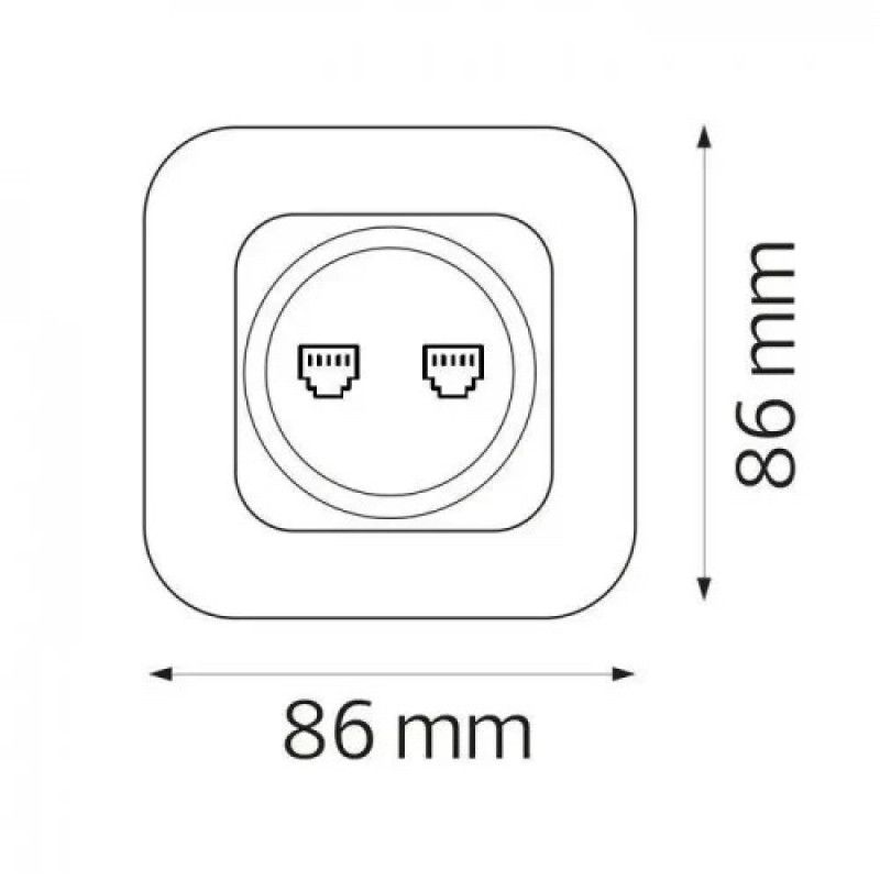 Розетка встроенная компьютерная 2-я золотая ELA (112-007-0017-030) Horoz Electric
