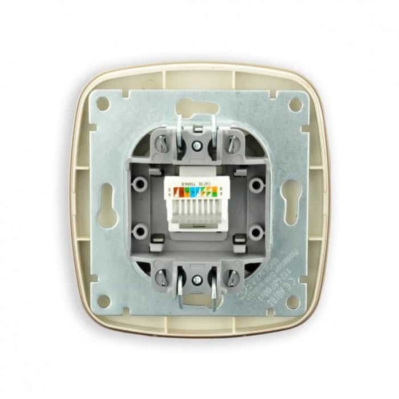 Розетка встроенная компьютерная золотая+черная ELA (112-007-0011-040) Horoz Electric