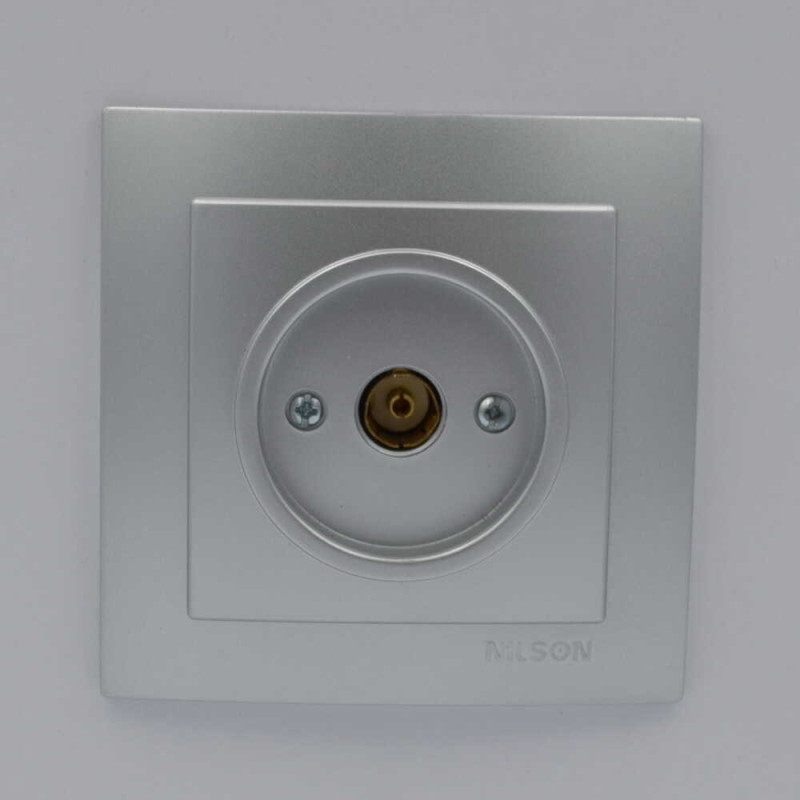 Розетка кінцева телевізійна NILSON Touran срібло 24131029
