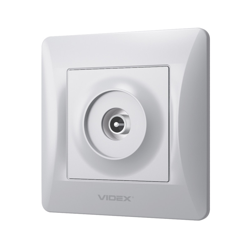 Розетка концевая телевизионная VIDEX Binera серебряный шёлк (VF-BNSK1TVME-SS)