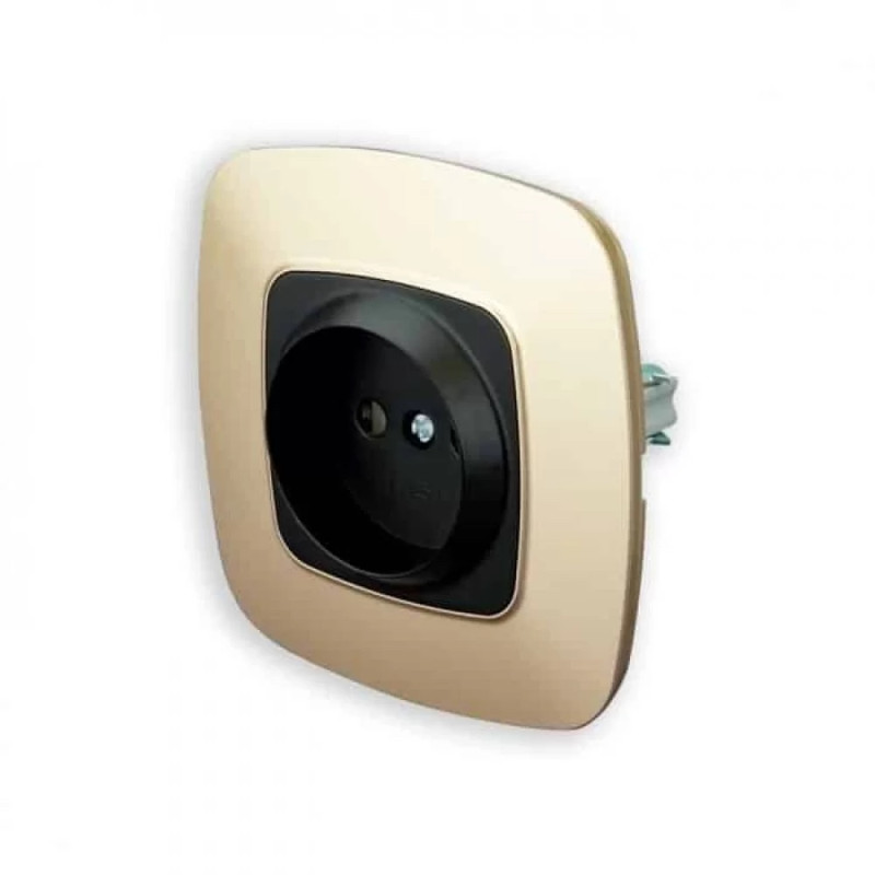 Розетка встроенная 16А 250V золотая+черная ELA (112-007-0005-040) Horoz Electric