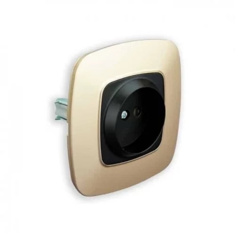 Розетка встроенная 16А 250V золотая+черная ELA (112-007-0005-040) Horoz Electric