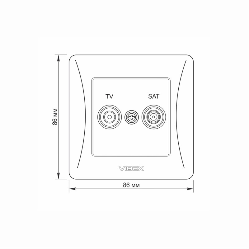 Розетка TV+SAT конечная белая VIDEX BINERA (VF-BNSK2TVSATE-W)