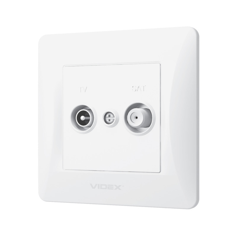 Розетка TV+SAT конечная белая VIDEX BINERA (VF-BNSK2TVSATE-W)