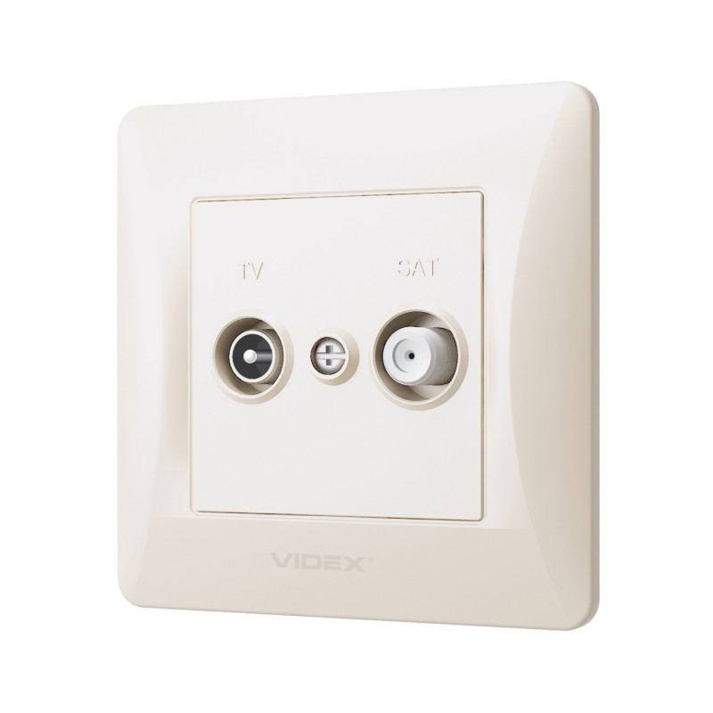 Розетка TV+SAT кінцева кремова VIDEX BINERA (VF-BNSK2TVSATE-CR)