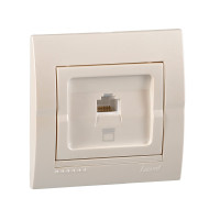 Розетка компьютерная одинарная LEZARD Deriy жемчужно-белая 702-3030-139