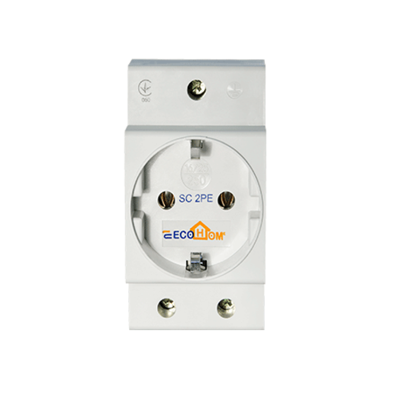 Розетка на Din-рейку АСКО-УКРЕМ ECO SC 2PE з/з ECO080010002