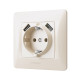 Розетка одинарная + 2USB с/з VIDEX Binera крем (VF-BNSK1GU2-CR)