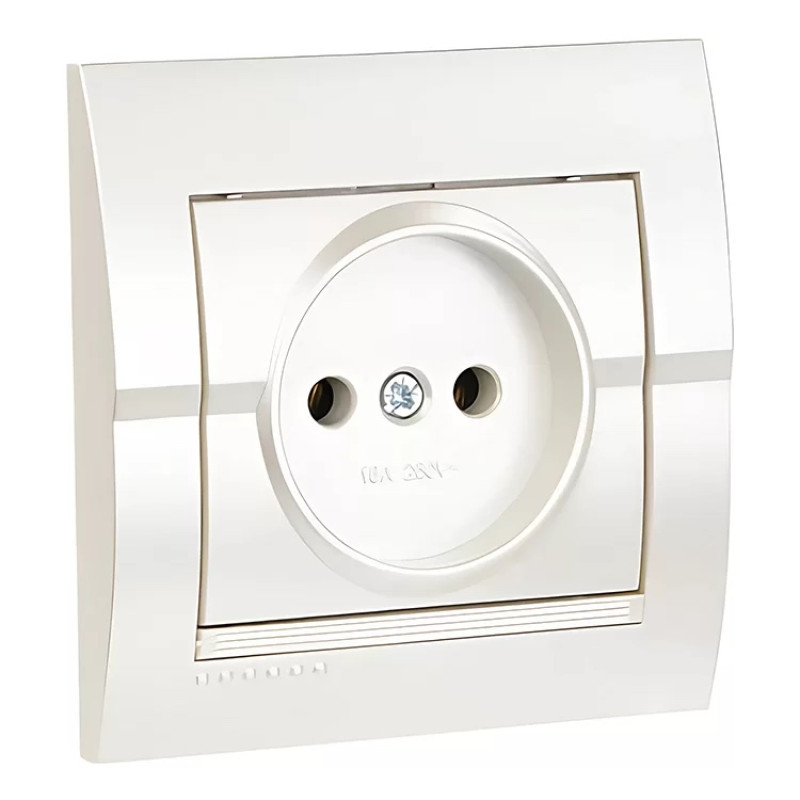 Розетка одинарная б/з LEZARD Deriy жемчужно-белая 702-3030-121В