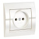 Розетка одинарная б/з LEZARD Deriy жемчужно-белая 702-3030-121В