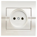 Розетка одинарная б/з LEZARD Deriy жемчужно-белая 702-3030-121В