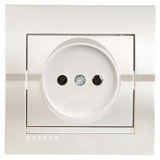 Розетка одинарная б/з LEZARD Deriy жемчужно-белая 702-3030-121В