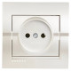 Розетка одинарная б/з LEZARD Deriy жемчужно-белая 702-3030-121В
